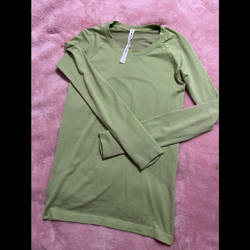 Beautiful Swiftly Tech Long Sleeve shirt color is Neo Mint/Dew Green